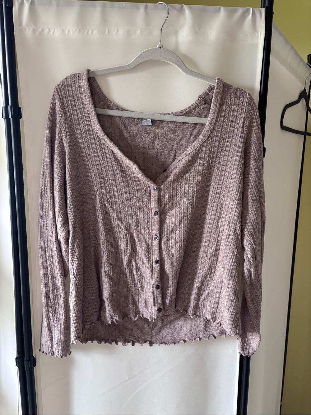 Old Navy Tan Ribbed Button-Front Cardigan